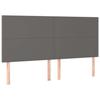 Tête de lit - MAISON EXCLUSIVE - LED 200x5x118/128 cm - Gris - Similicuir - Hauteur réglable