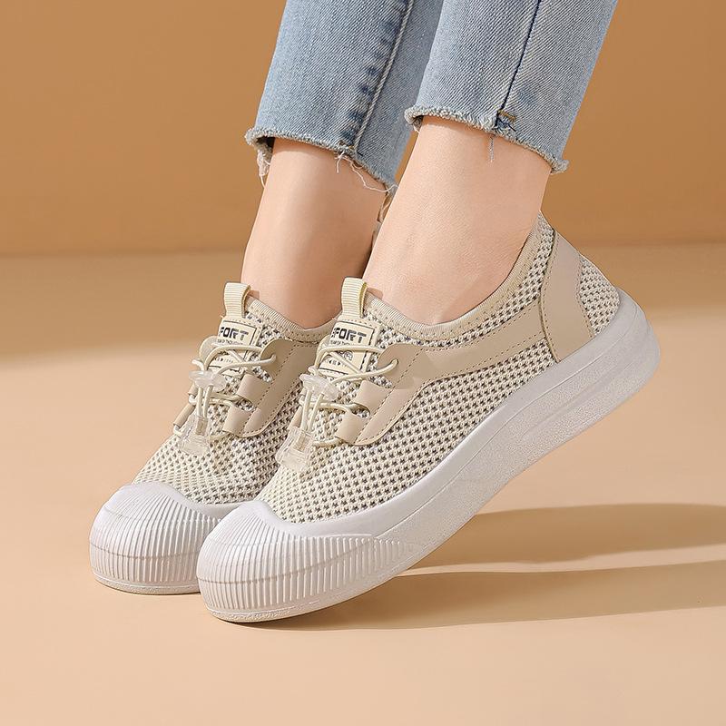 Wiosna i lato damskie buty casualowe z siateczki fly-woven miękka podeszwa lekkie buty studenckie modne wszechstronne buty sportowe damskie buty