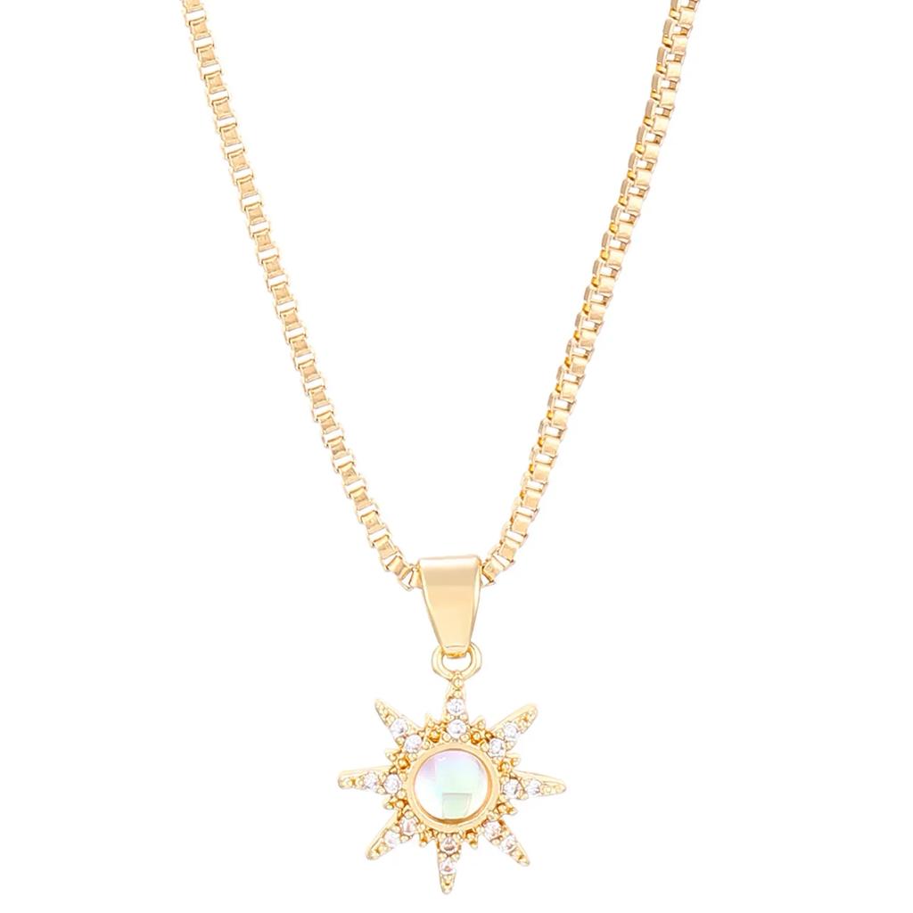 Mode Luxus Inlaid Zirkon Planet Mond Anhänger Halskette für Damen Mädchen Schmetterling Wassertropfen Schlüsselbein Kette Charm Schmuck