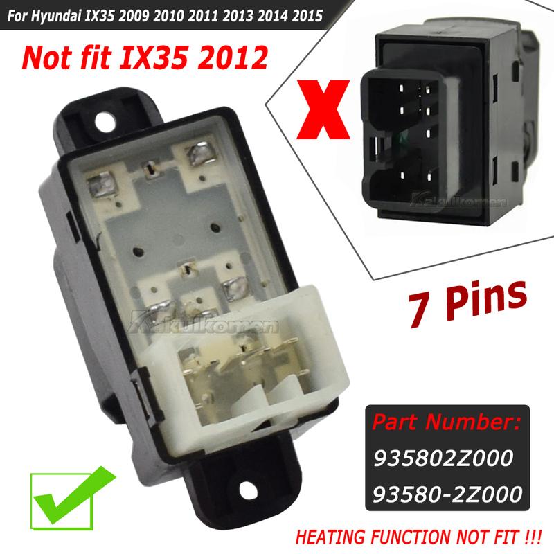 For Hyundai IX35 Tucson IX 2009-2015 Passenger Side Electric Power Window Lifter Regulator Control Switch Button OEM:93580-2Z000