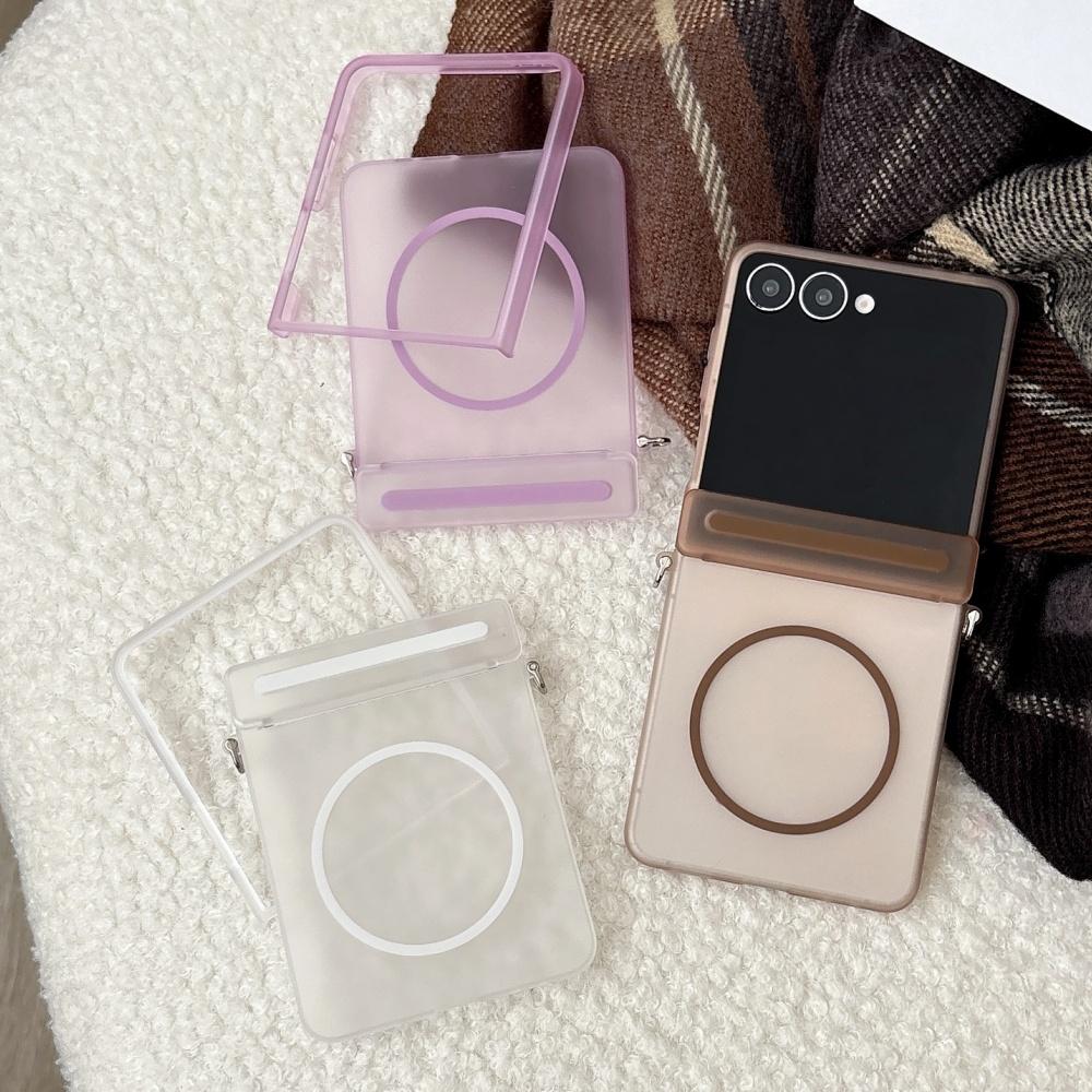 Matte Magnetic For Magsafe Wireless Charging Hinge Phone Case For Samsung Z Flip 8 7 6 5 5G Shockproof Ultra Thin Hard PC Cover