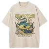 Funny Fish Japanese Tsukiji Market Vintage Washed T Shirts Unisex Women Summer Fashion  Cotton Short Sleeve Tshirt Streetwear