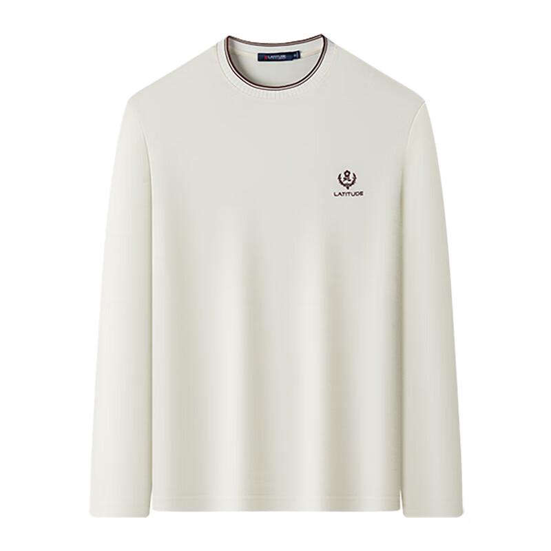 MONTAGUT Men's 100% Long-Staple Cotton Antibacterial Crew Neck Long Sleeve T-Shirt