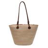 New Handmade Straw Women's Bag Shoulder Woven Tote Versatile Niche Fashion Large-capacity Bucket Bag