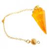 Faceted Pendulum In Resin, Spring and New Heated Citrine Chips
