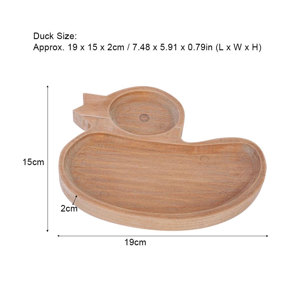 Wooden Cute Plate Divided Dish Bowl Food Serving Tray for Kid ChildrenDuck
