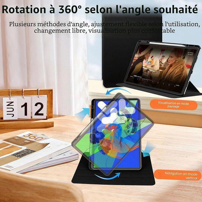 Coque pour Xiaomi Redmi Pad 2 9.7 Pouces 2026, Etui Rotatif avec Porte-Stylet - Noir