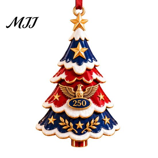 Winter Holiday Home Decor Patriotic Christmas Tree Ornaments, Acrylic Pendant for Independence Day, Decorative Pendants Indoor Outdoor Hanging Living
