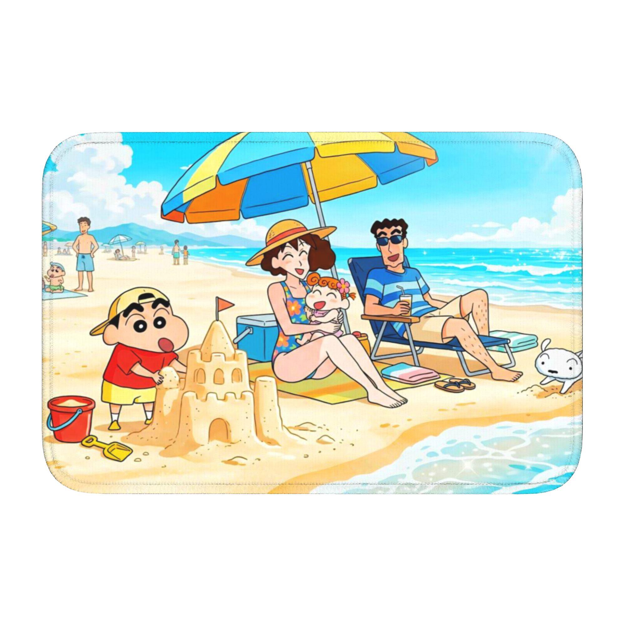 

Crayons Shin-chans Cute Anime Front Door Floor Entrance Welcome Mats Outdoor Bath Doormat Bedroom Living Room Carpet Rug Footpad 60cm x 90cm