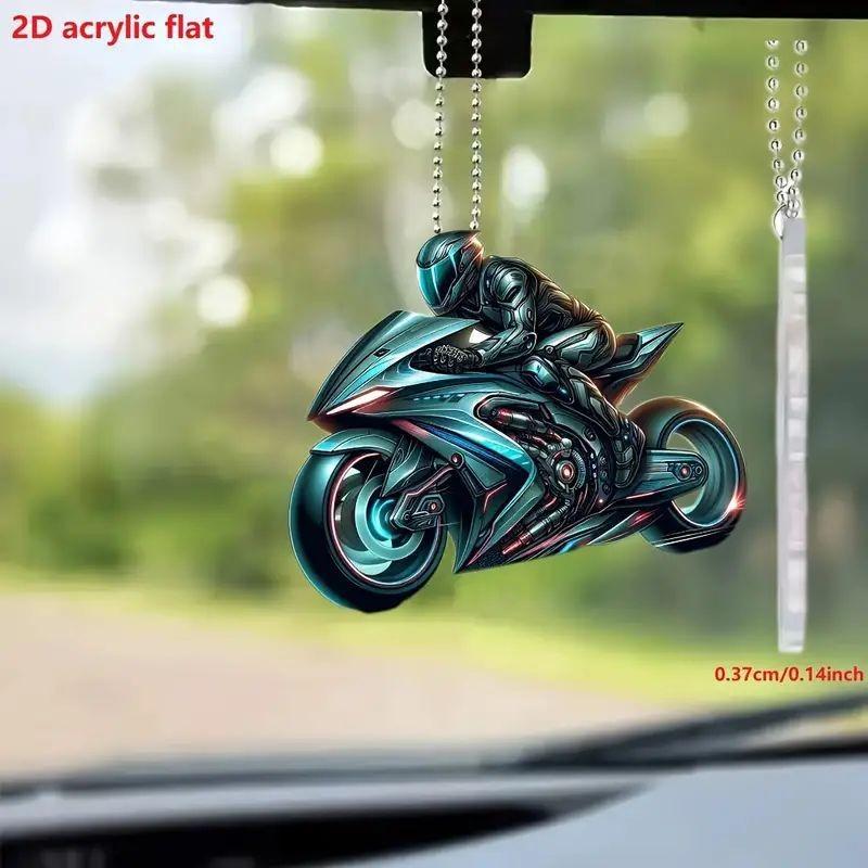 Delightful Motorcycle 2d Acrylic Car Decor Hanging Pendant For Home Vehicle And