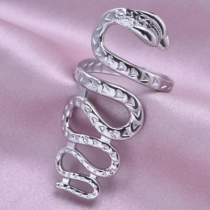1/5pcs Silver Color Snake Beads Round Heart Stainless Steel Rings For Women Men Accessories Vintage Jewelry Finger Ring Anillos