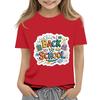 Children's Casual and Fashionable Round-Neck Printed Short-Sleeve Top for Back-to-School