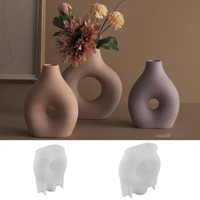 Flower Vase Mould Flexible Silicone Mold for Planter Handmade Home Decoration for Dining Table Flowerpot Molding Tool