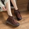 New High-top Fleece Women's Ankle Boots, Retro Wedge Heels, Soft-soled Side Zipper Women's Shoes