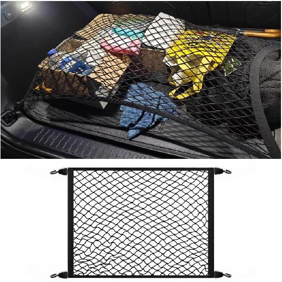 31.5×23.62  Stretchable Cargo Net For SUV,Highly Elastic Truck Cargo Net With 4 Hooks For Holding Objects Securely,Large Capacity Trunk Net For SUV