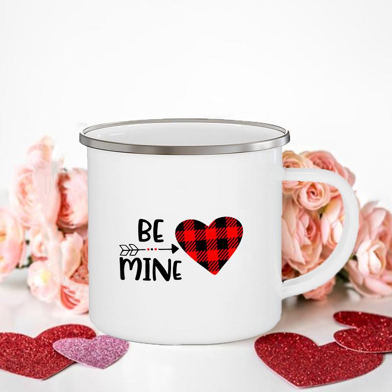 Frau/Herr Richtig Druck Paar Tassen Kreative Kaffeetasse Getränk Dessert Frühstück Milchbecher Emailletassen Henkel Trinkgeschirr Valentinstagsgeschenk