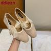 Fashion Fashion Butterfly-Knot Women Mary Janes Flats Slip On Shoes Female Round Toe Footwear Shallow Ladies Flats With Shoes