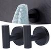 2 PCS Stainless Steel Towel Hook Black Coat Hook Stable Robe Hook Bathroom Kitchen Garage Closet