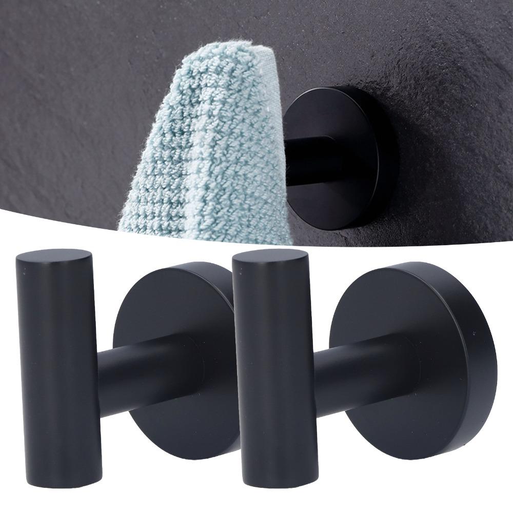 2 PCS Stainless Steel Towel Hook Compact Design Coat Hook Robe Hook  Bathroom Kitchen Garage Closet