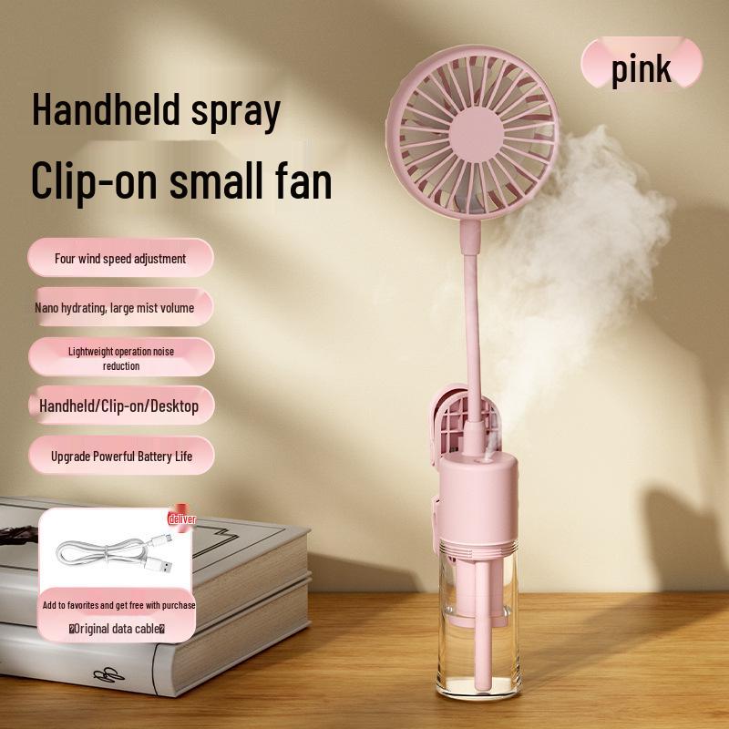 

Rechargeable Handheld F13 Mist Fan with Clip and USB Charge 86*46*330 mm розовый