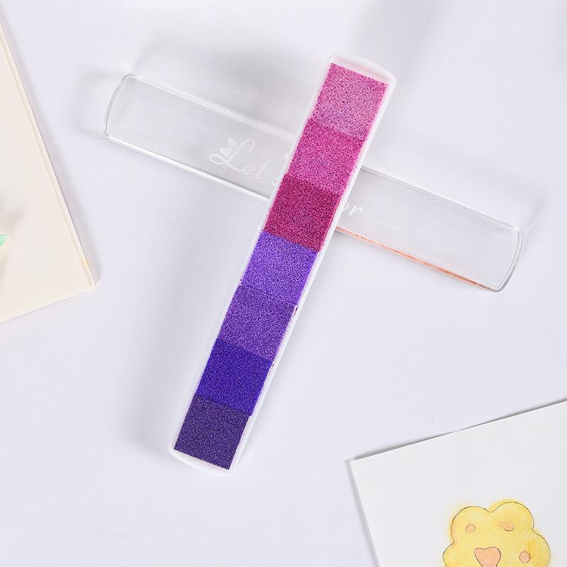 7-color Long Strip Gradient Children's Craft Ink Pads for Scrapbooking Journal Coloring Stamp Fun Kids DIY Fingerprint Painting