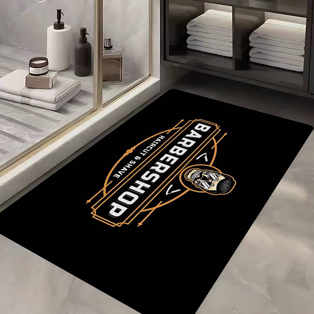Barber Shop Fashion Floor Mat Rectangle Anti-slip Home Soft Badmat Front Door Indoor Outdoor Mat Welcome Doormat