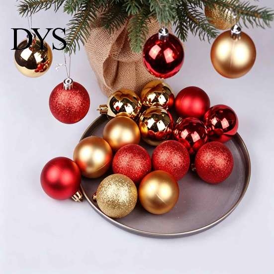 Glossy Matte Glitter Baubles 24 Pcs Small Christmas Ball Ornaments, Mini Shatterproof Plastic Indoor Outdoor Tree Decor Xmas Hanging Decoration