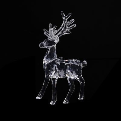 Transparenta Akryl Jultomte Figurer Tårta Julgran Skrivbordsdekoration Älg Ren Skulptur Hem Kontor Dekoration