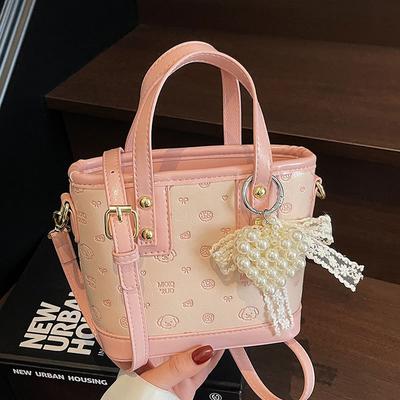 Korean Version of the New Product, Sweet Style Fashion Printing, Portable Bucket Bag, Women's Commuting Versatile and Advanced Messenger Bag