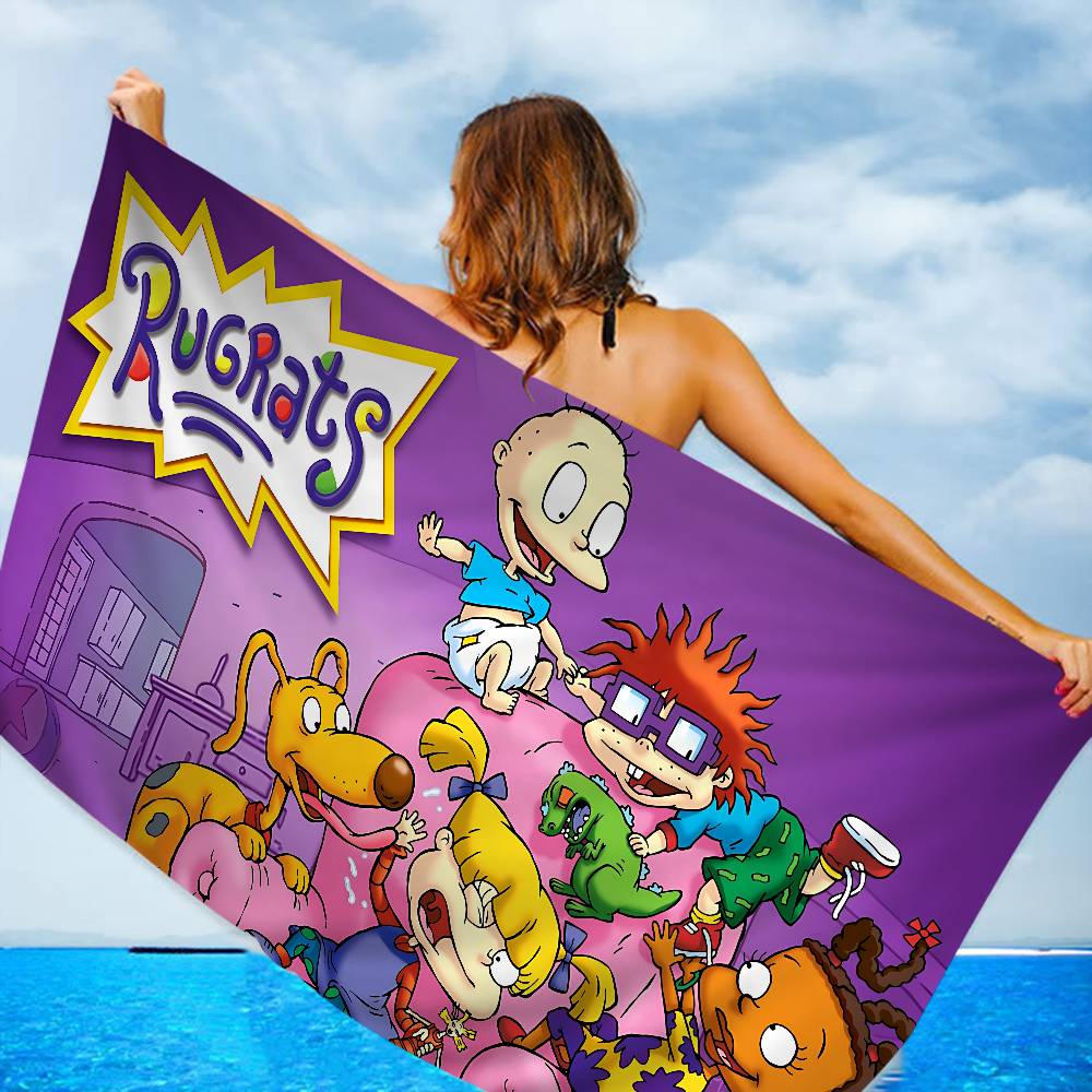 R-Rugrats Microfiber Blanket Quick Drying Beach Towels Oversized Printing Super Absorbent Pool Towel Blanket