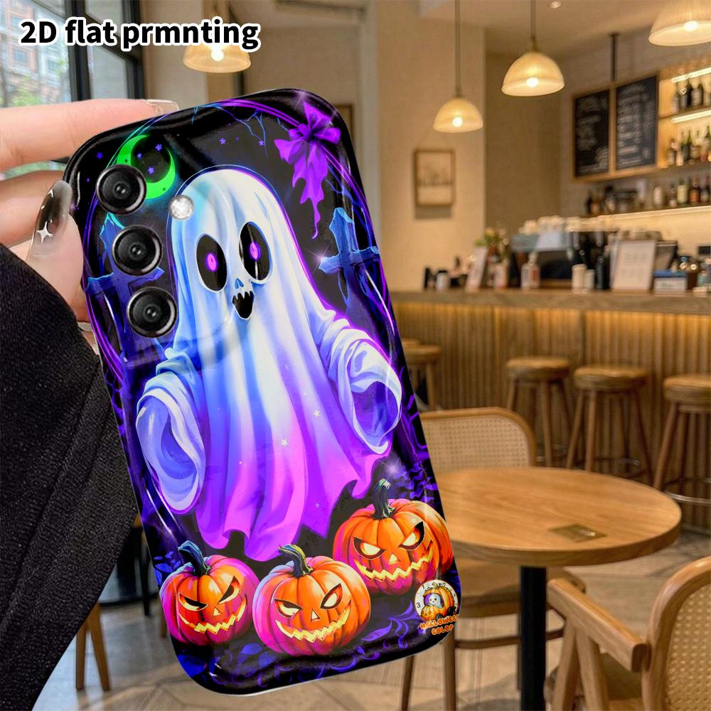 Phone Case: 2D Flat Samsung Galaxy A34 A35 M05 M06 S20 S22 S21 FE Plus 5G Protective Case, Ghost Poster, Christmas and Halloween Gift