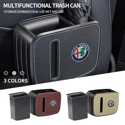 Multifunctional Car Seat Back Trash Can Storage Box Storage Pocket for Giulia Giulietta Stelvio Mito Sportiva Mito