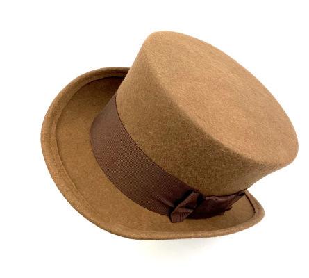 Fashion felt hat, Australian wool top hat, European and American style with decorative flanged felt hat