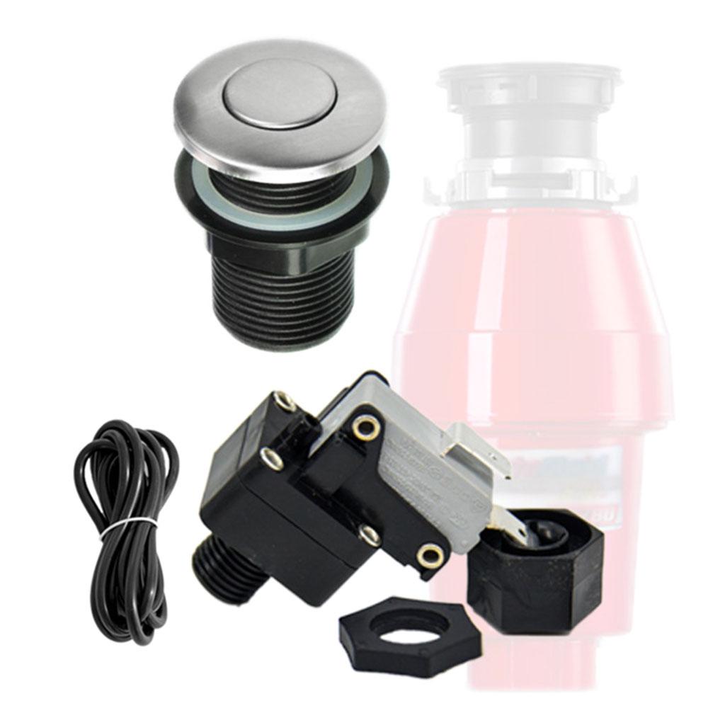Kit de Interruptor de Aire para Triturador de Basura Encimera de Fregadero Triturador de Residuos Botón de Aire Metálico Encendido/Apagado Accesorios para Trituradores de Comida y Residuos