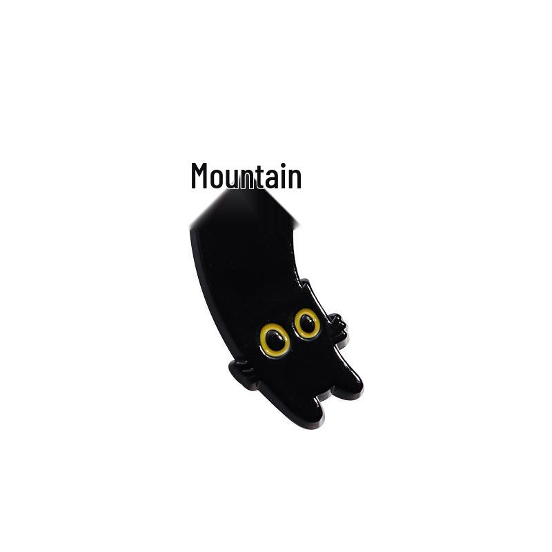 Cartoon Black Kitten Brooch Set: Cute Animal Accessory Collection