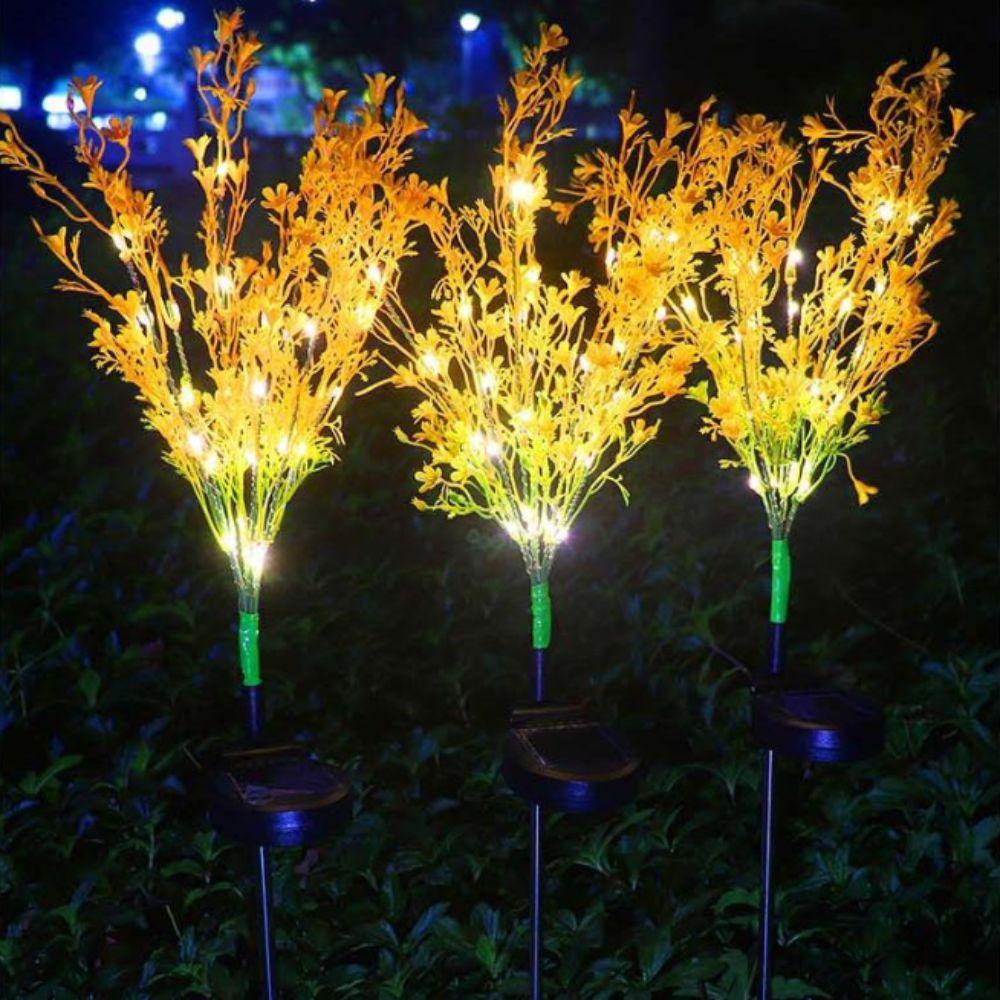 IP65 Waterproof Solar Courtyard Lights Ground Plug Lamp Dusk To Dawn Rapeseed Flower Lights Solar Powered Outdoor Decoration