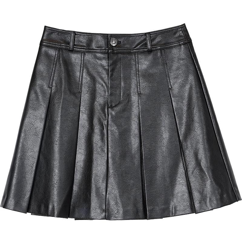 Betu Women's Eco-Friendly Pleated PU Leather Skirt