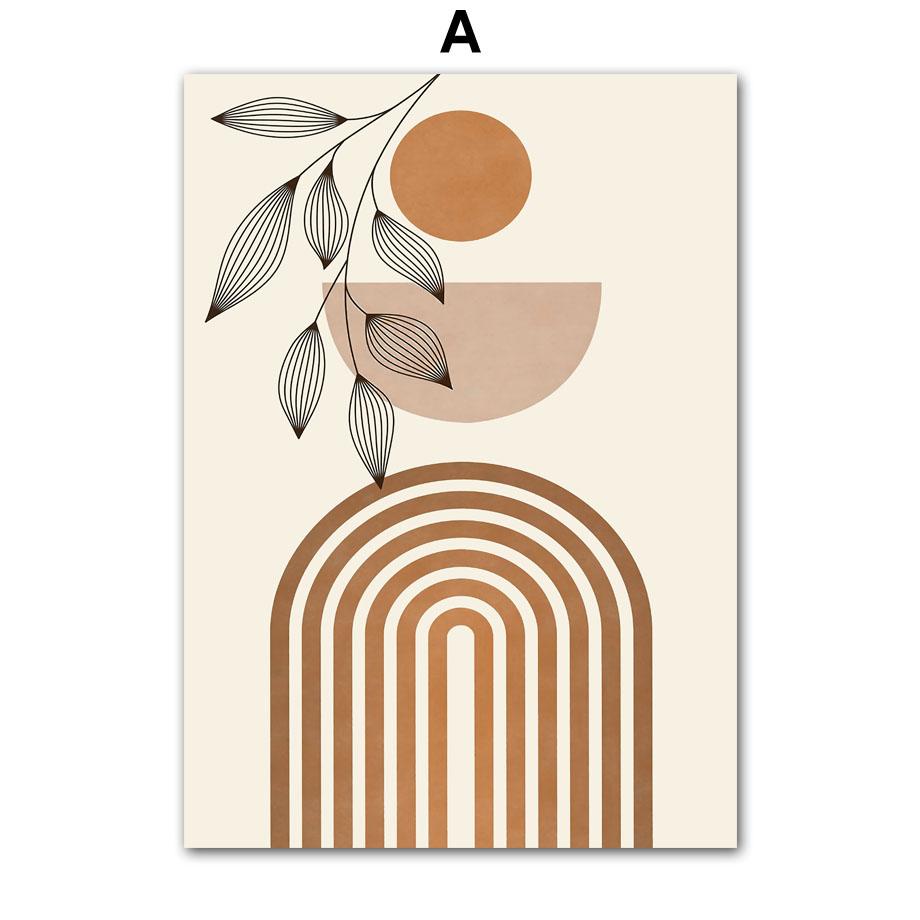 

Линия листьев солнце Радуга тело абстрактное искусство в стиле бохо холст живопись галерея постеры и принты настенные панно для декора гостиной 30x40cm No Framed