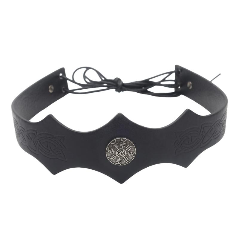 Detailed Cosplayer King Crowns Headband with Medieval Men Design Costume Hairband for Halloween LARP and Role Playing