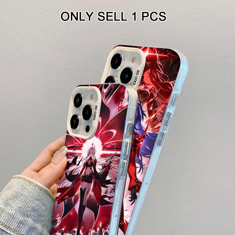 HSR Acheron White Translucent Mobile Phone Case for iPhone 17 16 15 14 13 12 11 X XR XS Air Pro Max Plus Colorful Cover