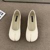 Fashion SUOJIALUN 2025 Spring New Brand Women Flat Shoes Fashion Split Toe Flats Shoes Women Slip On Casual Loafers Shoes Ballet Shoes