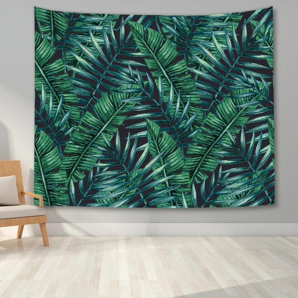 Office Living Room Tapestry Tropical Plant Leaves Hanging Cloth Home Wall Decoration Tapestry
