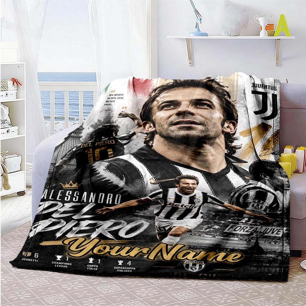 Juventus Personalized Text Blanket Throw Customizable Blanket Soft Warm Cozy Versatile for Bed Livingroom Office Seaside for All Occasions