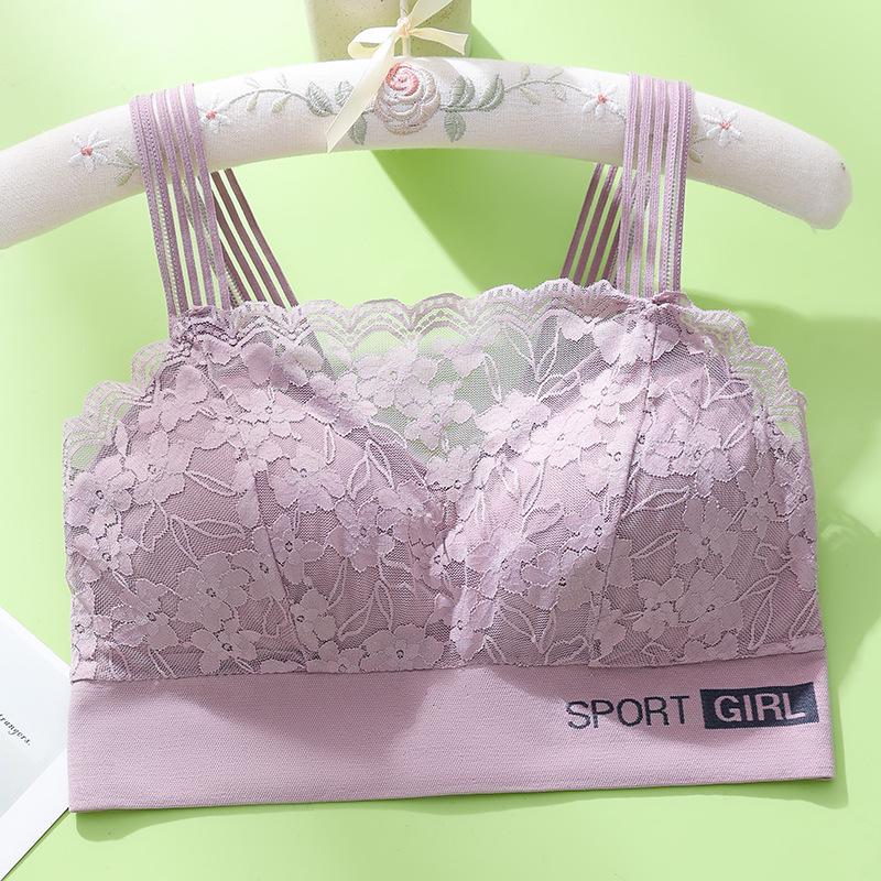 Plus Size Lace Back Tank Bralette with Chest Pads - Minimizing and Anti-Exposure Base Layer