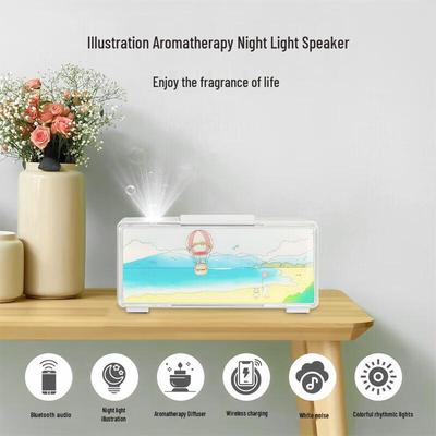 Aroma Bluetooth Speaker & Ambient Night Light with Wireless Charging CN Plug (adapter Included)