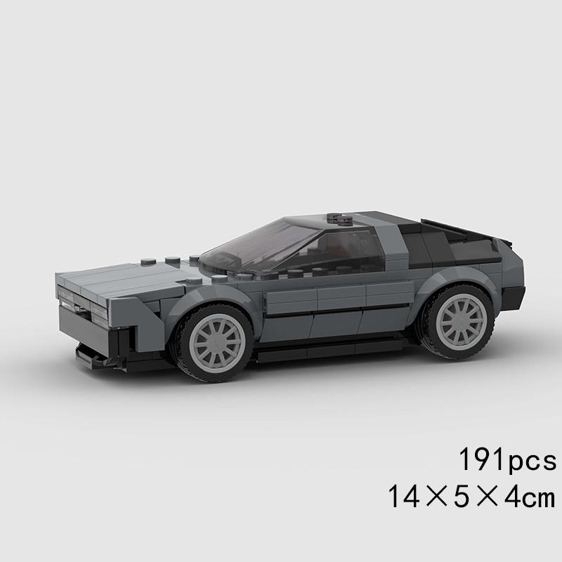MOC Car DeLorean DMC-12 Racing Technical Vehicle Model Building Block Speed Super Race Rally Sport Brick Christmas Gift City