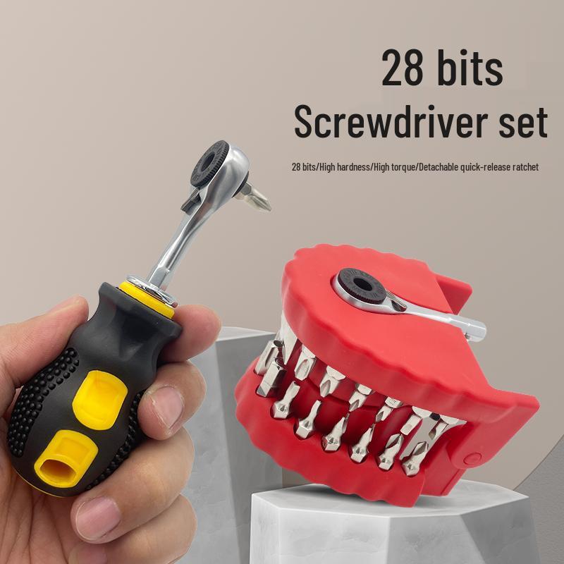 

Portable Multifunctional Tooth-Shaped Screwdriver Set with Drill Bits