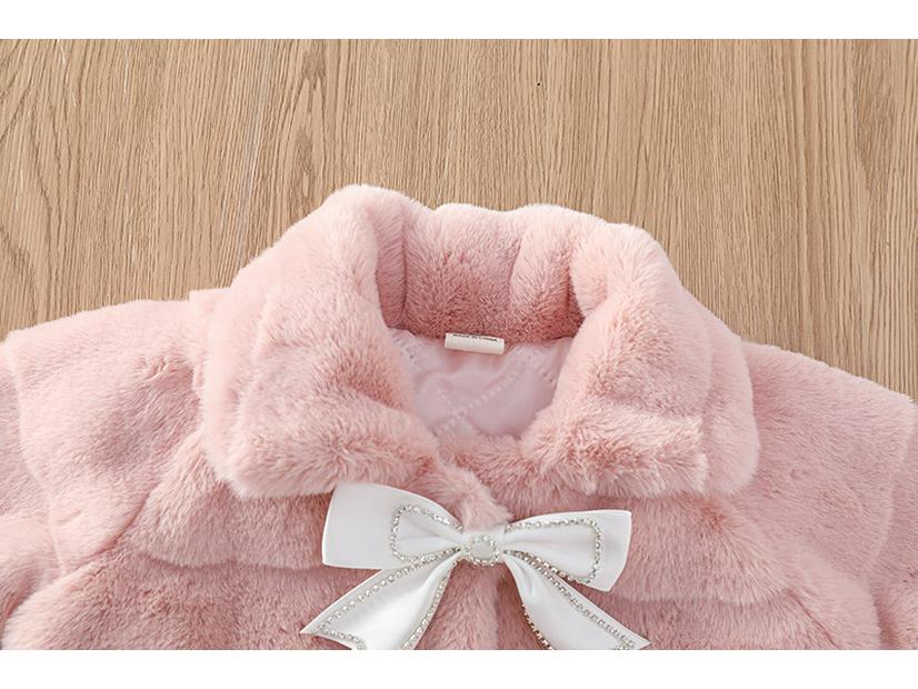 Girls' New Winter Faux Rex Rabbit Fur Coat