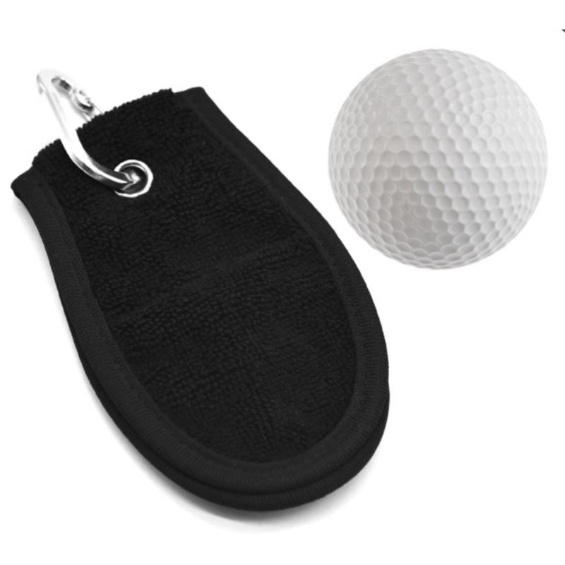 Golf Towel with Carabiner Hook Microfiber Double-Sided Velvets Black Cotton for Active Player
