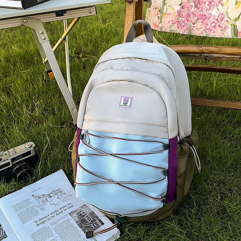 Summer new large-capacity backpack, junior high school student spine bag, travel computer backpack